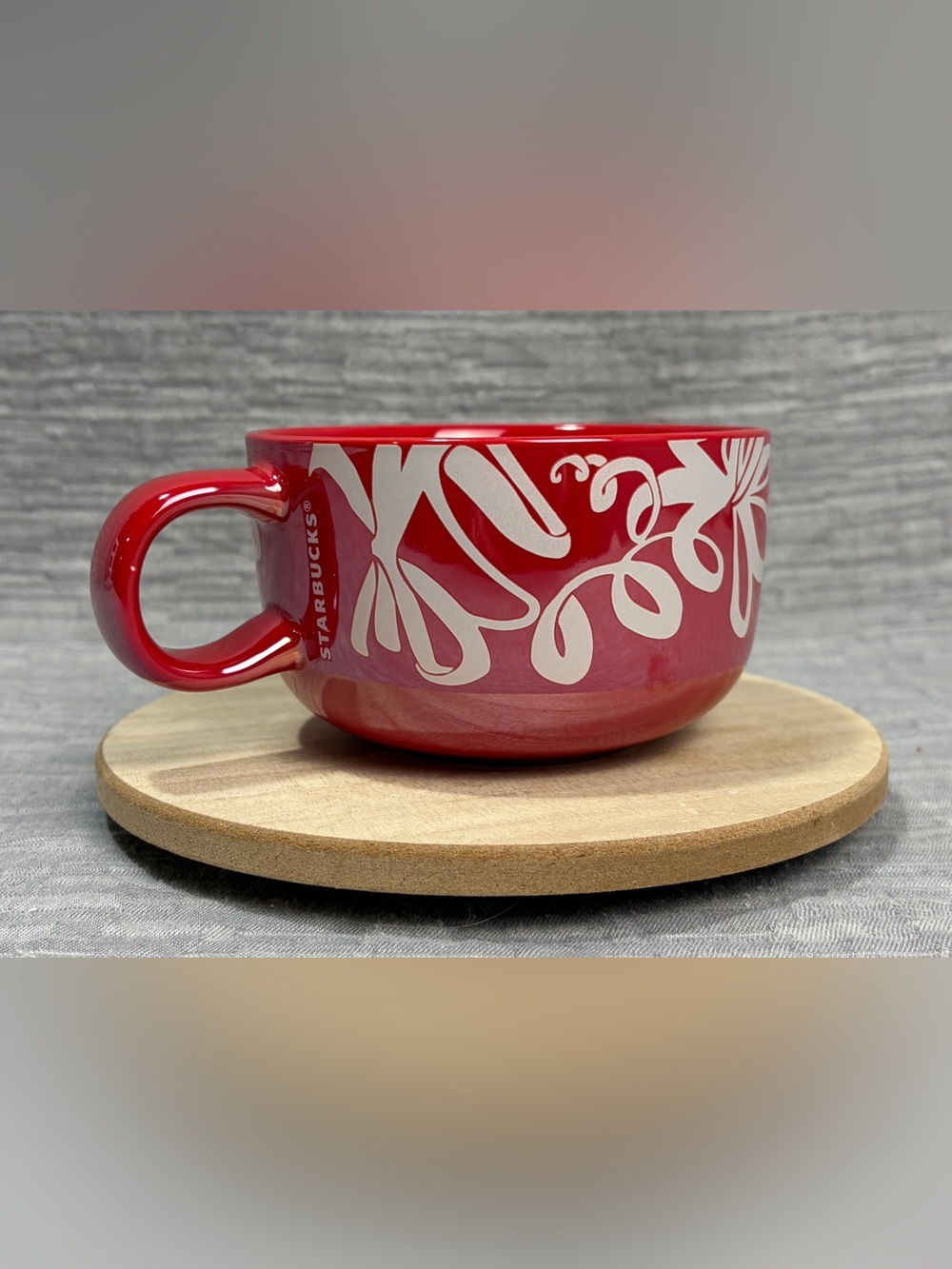 Starbucks 2023 Red Ribbon Christmas Holiday Soup Mug